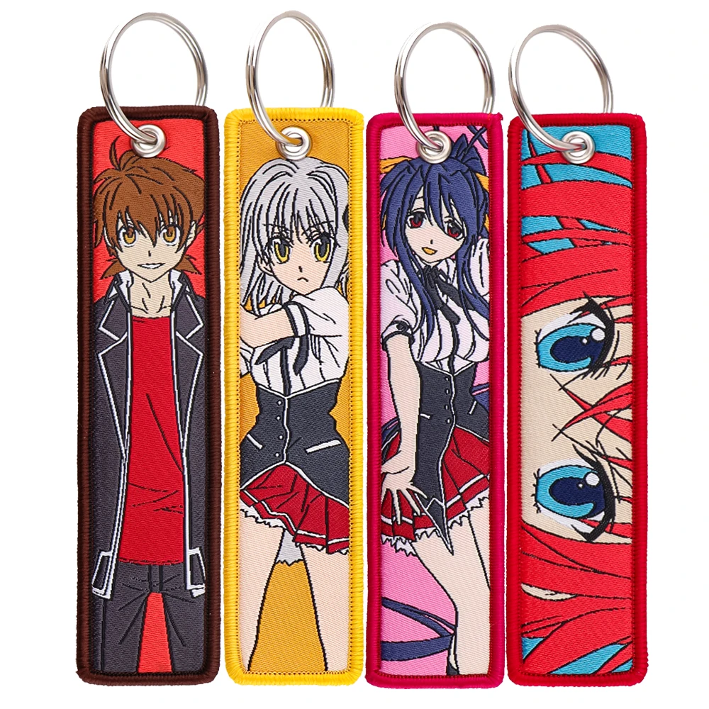 1PC High School DxD Key Tag Original Keychains For Driver Key Chain Weaving Mark Car Key Tag Keyring Trinket Gift Fashion