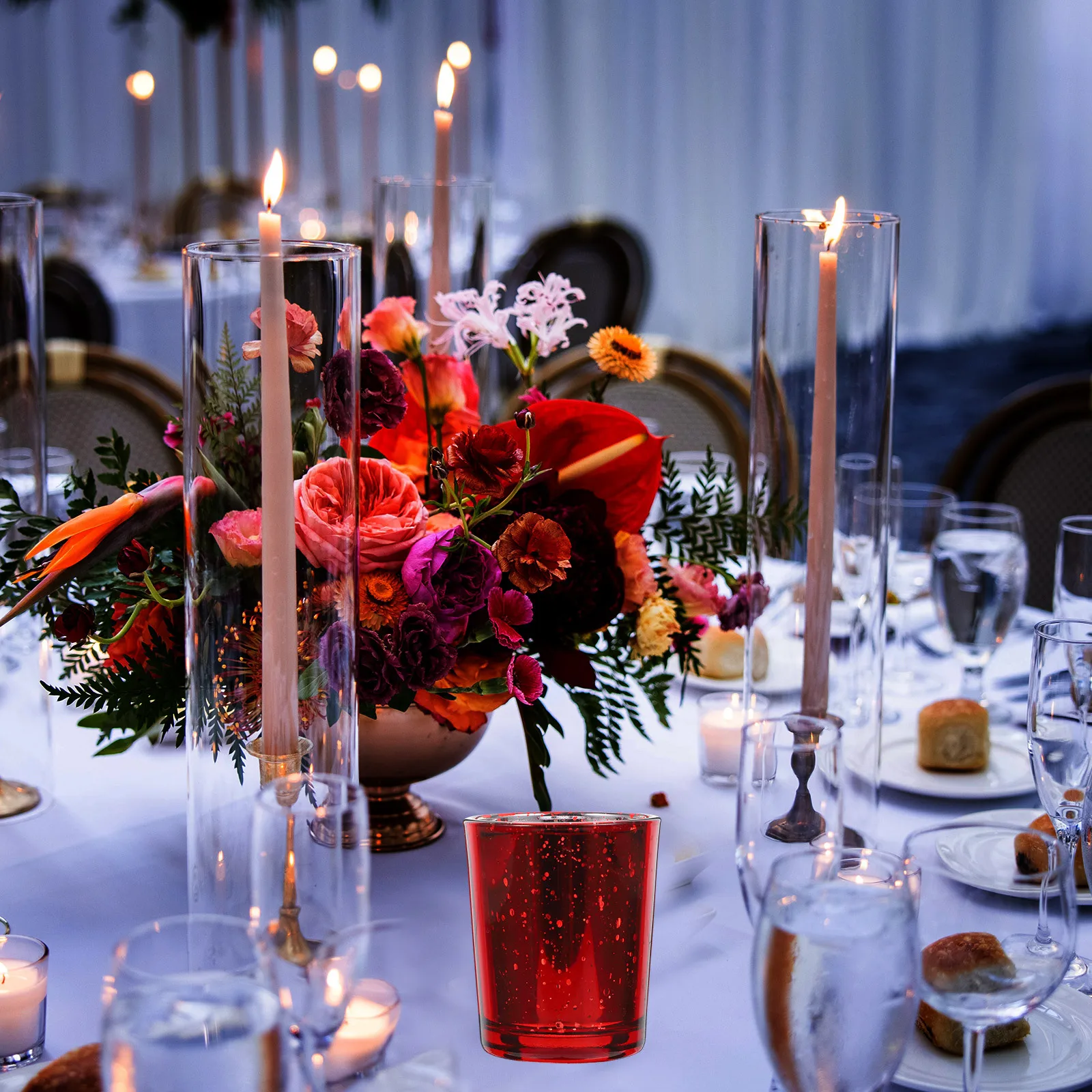 

2 Pcs Scented Holder Glass Tea Light Holders Votive DIY Tealight Candles Candlestick