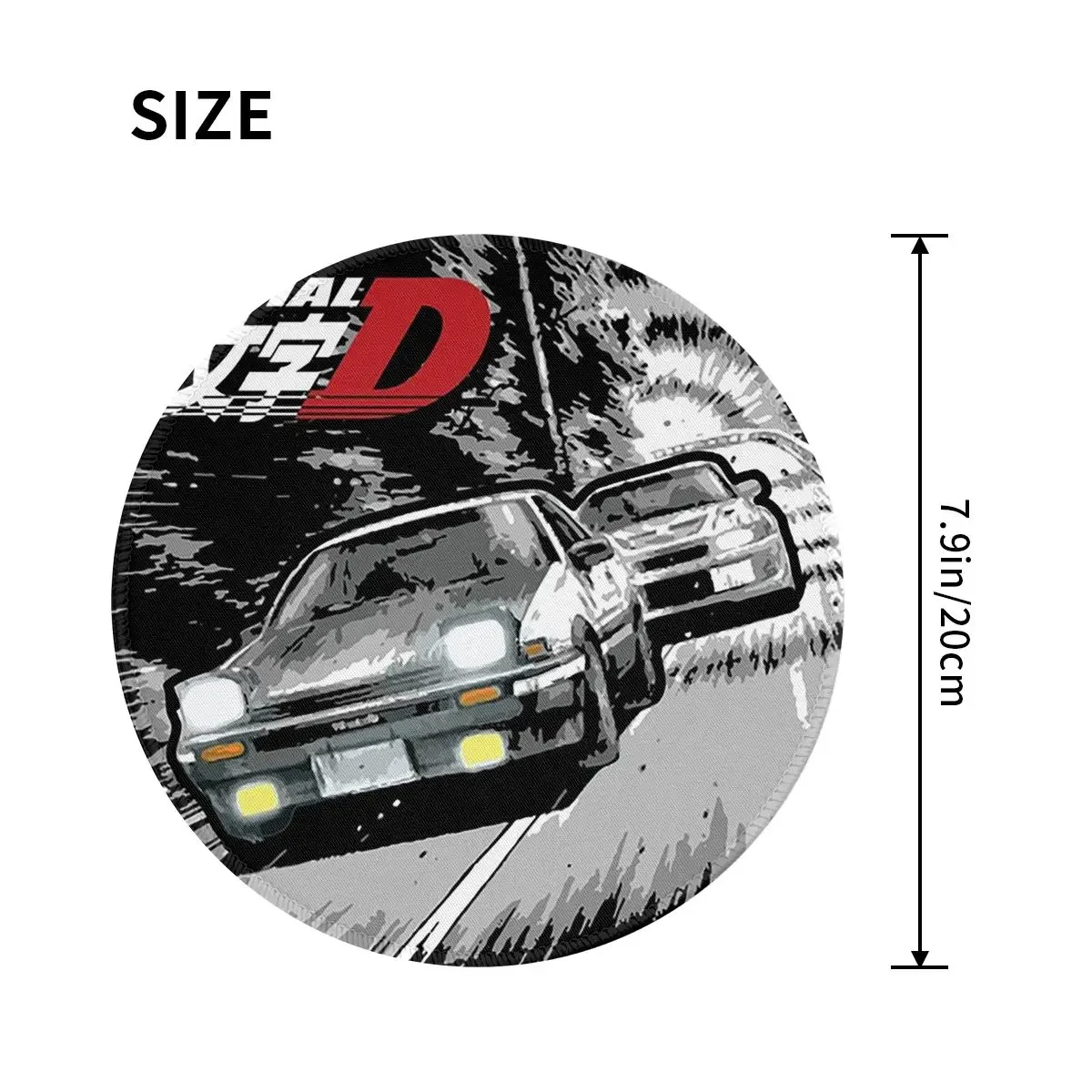 Initial D - Mountain Drift Racing AERound Mouse Pad Computer Keyboard Mouse Mat Gaming Laptop Desk Mat
