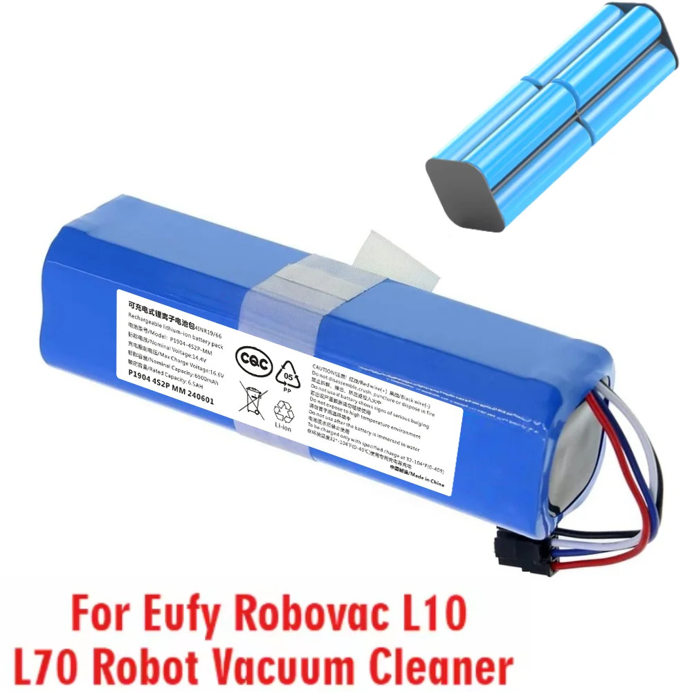 Replacement Battery for Eufy Robovac L70 Hybrid, T2190, T2190G21 INR18650M26-4S2P 6500mAh 14.4V/14.8V.