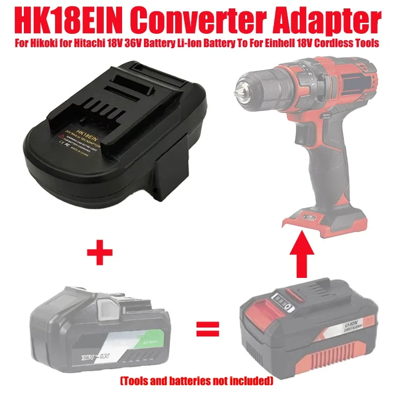 

HAKSINKY HK18EIN Battery Adapter for Hikoki for Hitachi 18V 36V Battery Li-Ion Battery Convert To for Einhell 18V Cordless Tools