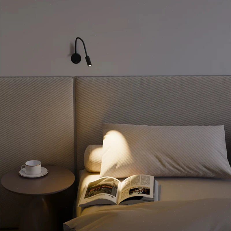 Gooseneck Reading Wall Lamp LED 3W With Switch Flexible Adjustable Working Study Wall Mounted Bedroom Bedside Night Light Book
