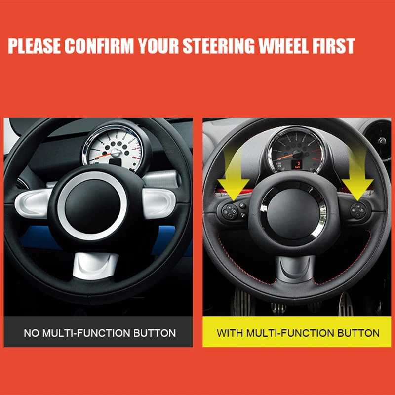 Car Steering Wheels Trim Cover Stickers For MINI Cooper R55 R56 Countryman R57 R58 R59 R60 Car Accessory Interior Decoration