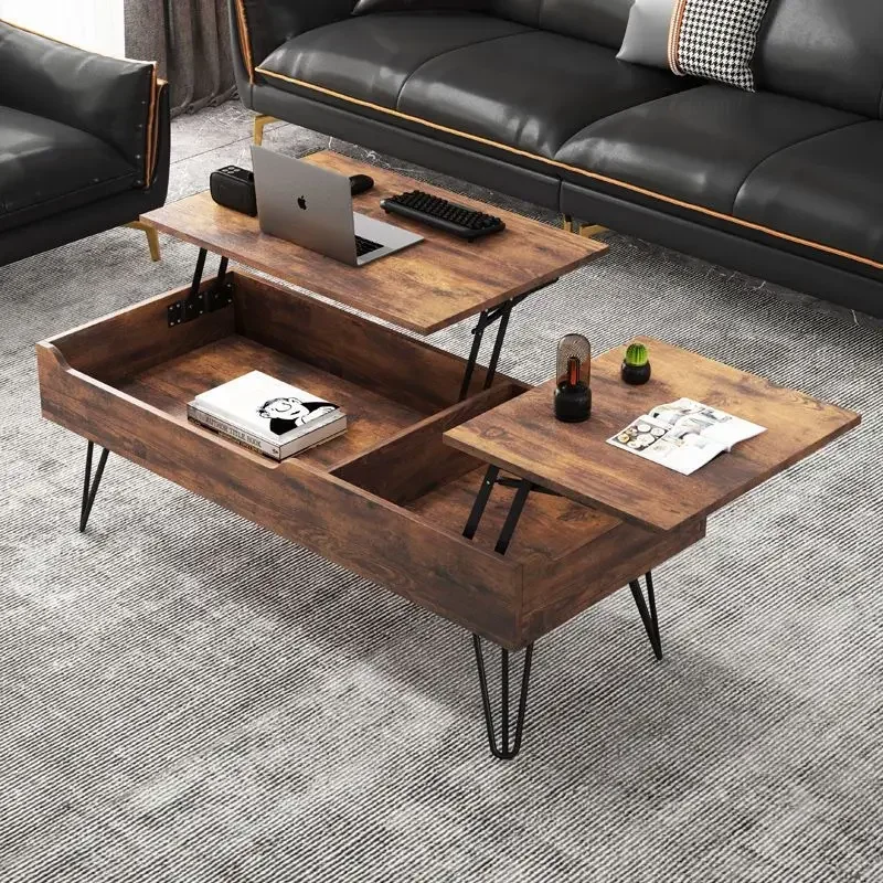 Multifunctional coffee table dining table, folding and lifting coffee table