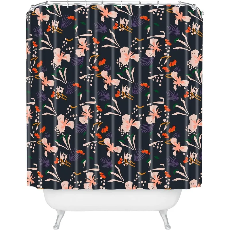 

2020 Shower Curtain, 72" x 69", Holli Zollinger Anthology of Pattern Seville Garden Black