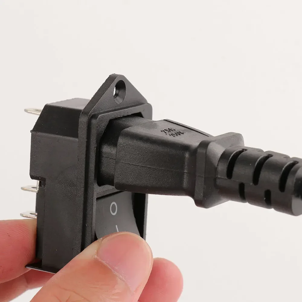 1PC Mains AC Power Cord Inlet Power Receptacle Power socket With ON OFF Rocker Switch 250V 10A IEC 320 C14