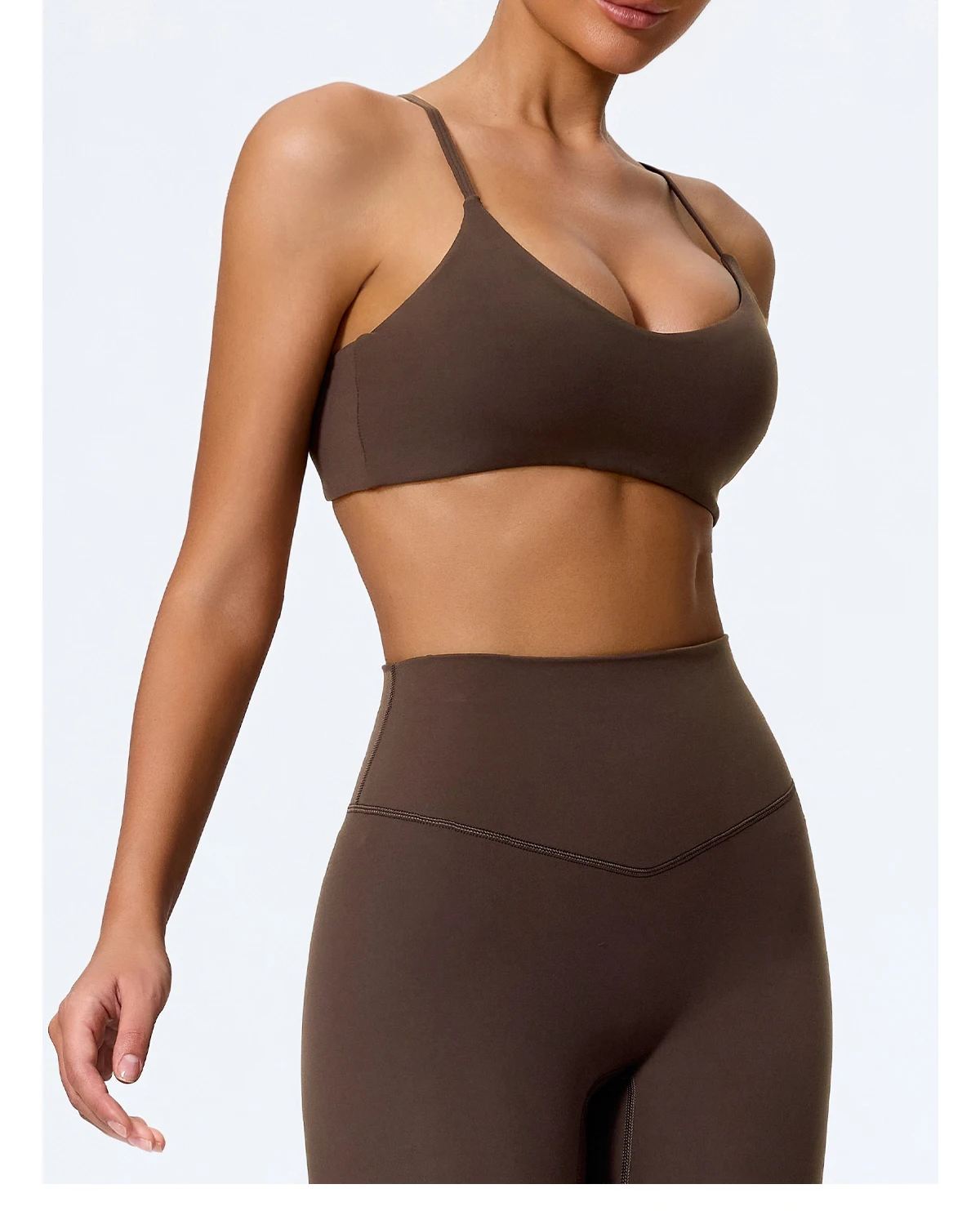 Ctenkevet Sommer Neu Damen U-förmiger Bandeau-Sport-BH für Fitness, Yoga und Workout – Rückenfreies Crop-Top für Frauen – Detail 26