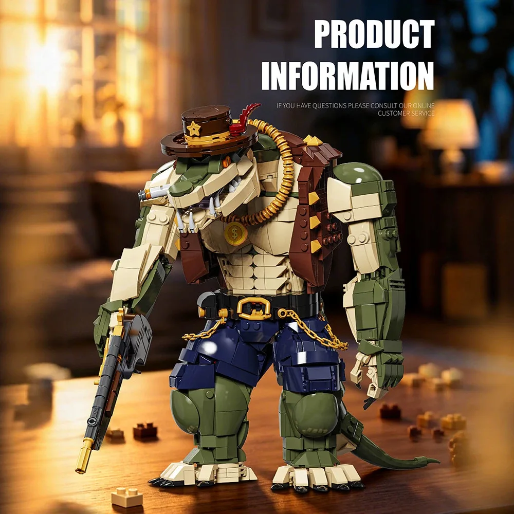 New 33144 1622pcs MOC Creative West Series Crocodile Officer Building Blocks Bricks Assembling Model Adult Toy Birthday Gift Set