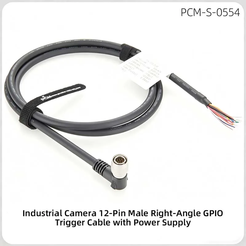

Industrial Camera 12-Pin Male Right-Angle GPIO Trigger Cable, Power/IO Control Cable, Machine Vision Signal Transmission Cable