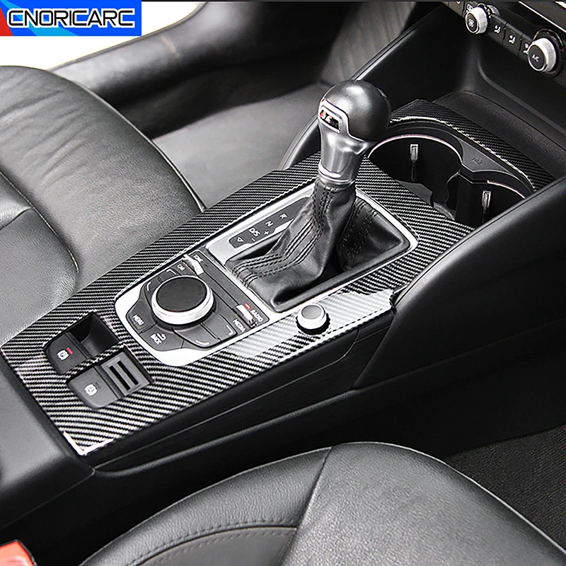 

Carbon Fiber Color Center Console Gear Shift Panel Decorative Trim For Audi A3 8V 2013-2020 Water Cup Holder Frame Cover Decals