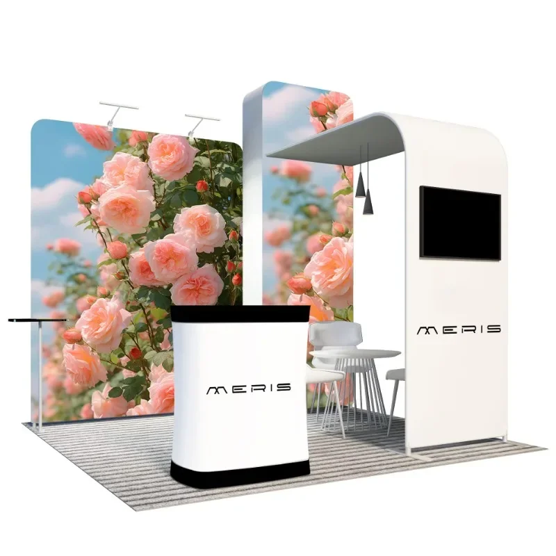 Portable Outdoor Indoor exhibition stand Photography Background Booth Step And Repeat Backdrop Tube Tension Fabric Display