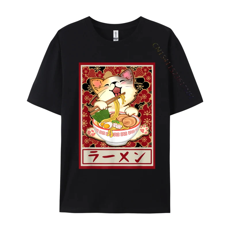 

Ramen Cat Kawaii Neko Japanese Food Teens Mens Tops Tees Design Tee-Shirt Autumn Hot Sale Casual Cotton Student T-Shirt Casual