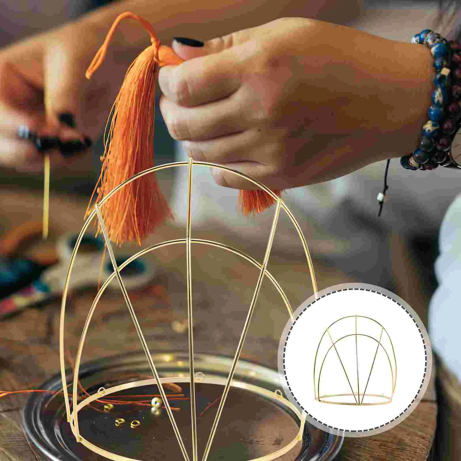 Hair Jewels Crown Headband Ancient Headdress Making Accessory Frame Ming System Golden Metal for DIY Miss