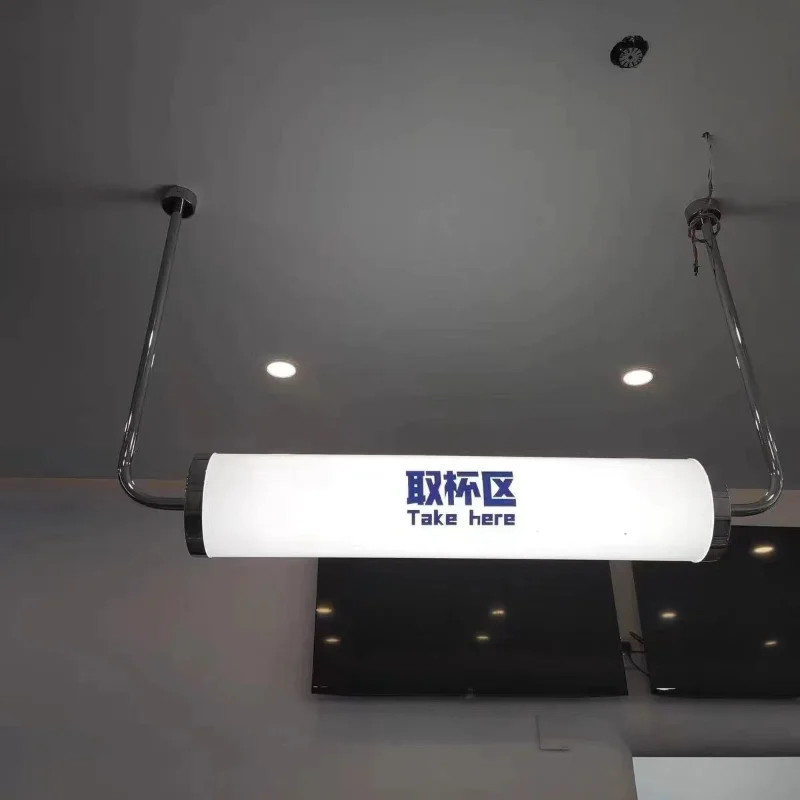 

Whole body luminous door head sign advertising light box led360 degree round long acrylic creative wall lamp