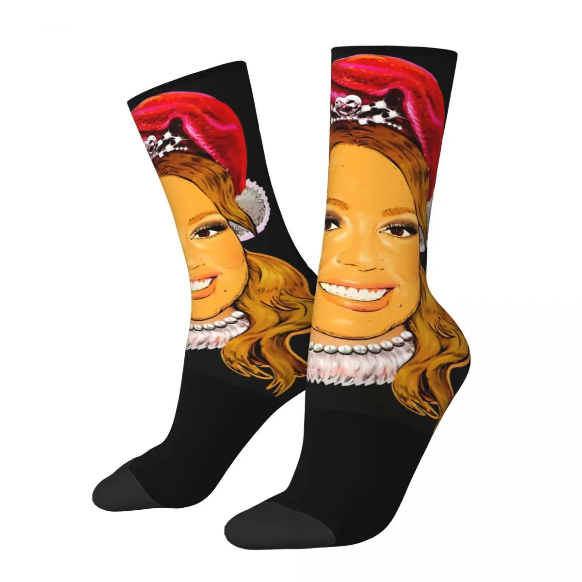 Mariah Carey Stockings Unisex Men Socks High Quality Trendy Socks Autumn Running Sports Non Skid Pattern Socks Gift