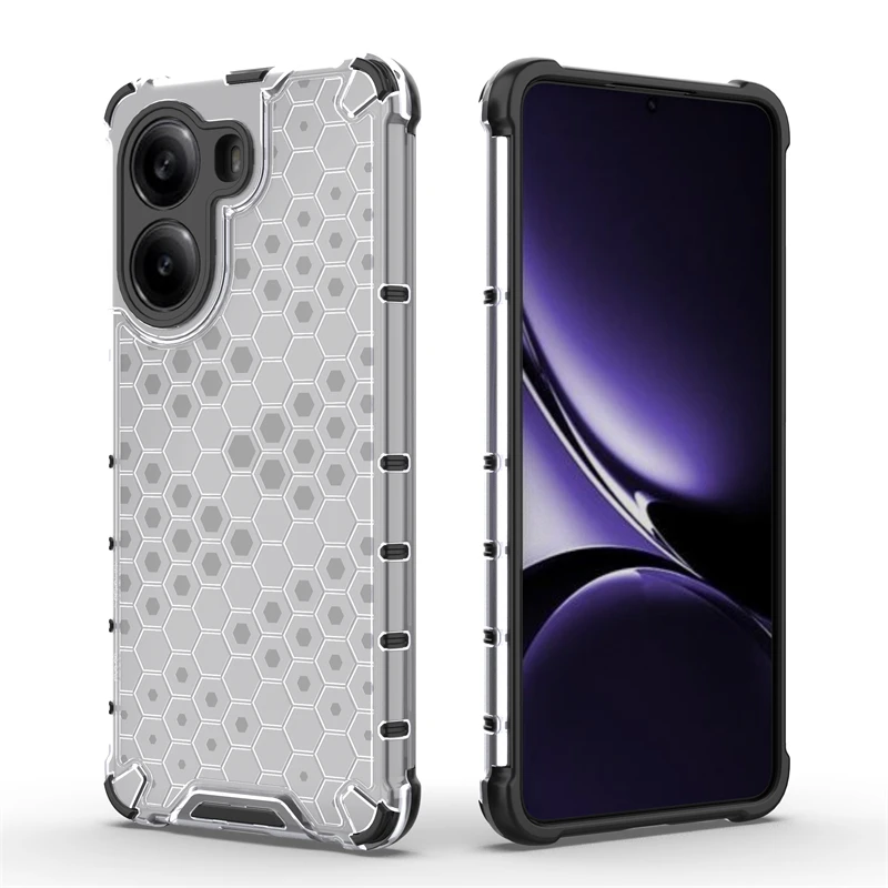 Transparent Phone Case For Xiaomi Poco X7 Pro Anti-knock Honeycomb Armor Back Case For Poco X7 Pro 5G Cover For Poco X7 Pro Case