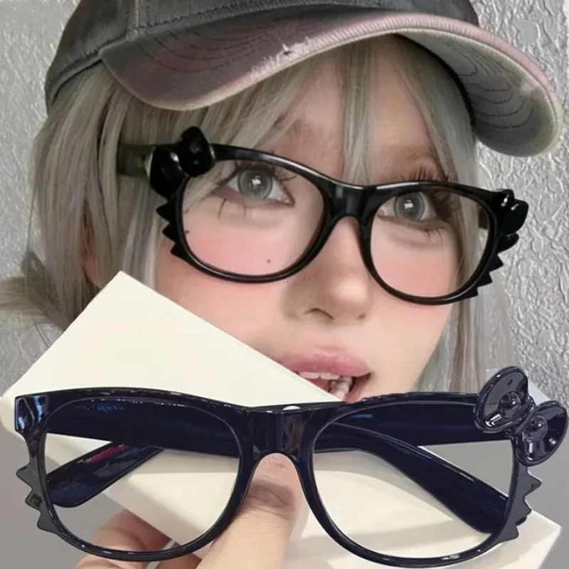 2026 Vintage Leopard Print Cat Ear Eye Frame for Women Kawaii Retro Decorative Spectacles Y2K Fashion Cosplay Festival Party