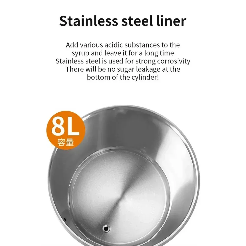التلقائي 8L موزع الفركتوز الفولاذ المقاوم للصدأ شراب موزع فقاعة الشاي المعدات آلة الفركتوز الكمية #4