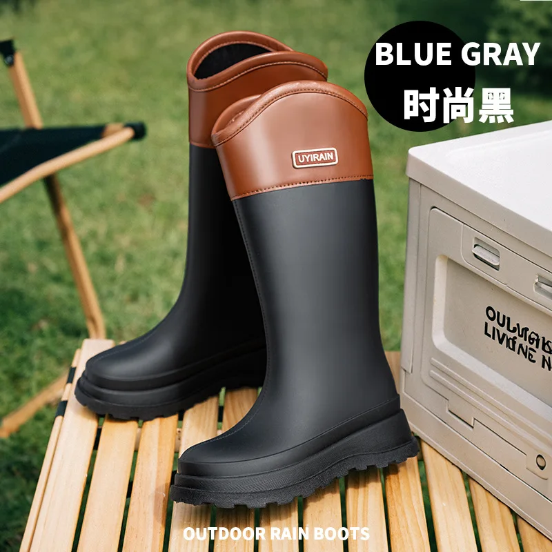 

Rubber Rain Boots for Women Fashion Knee Length Long Rain Boots Waterproof Garden Work Boots Women Rubber Galoshes Botas Lluvia
