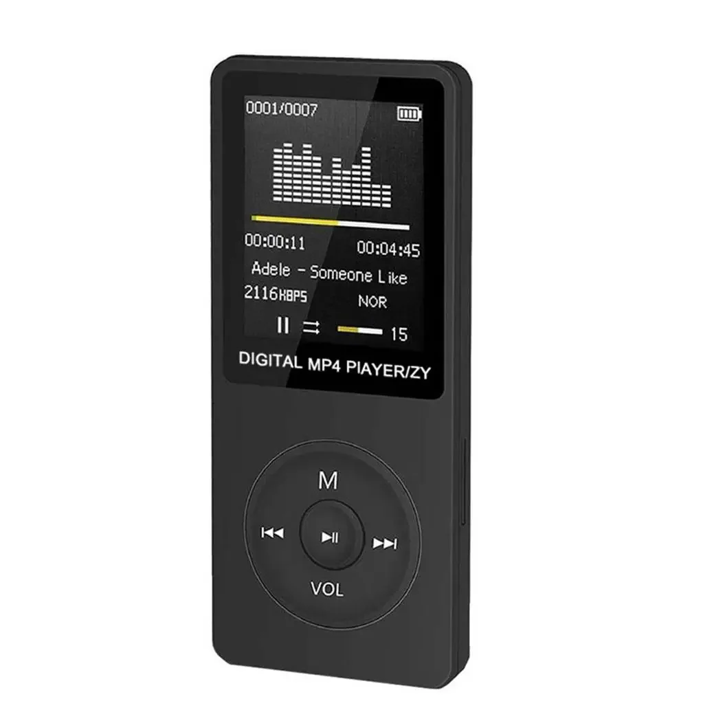 Audio Player Movie Watching Battery-operated MP4 Card Reader Energy Saving Electronic Device Music Players Black