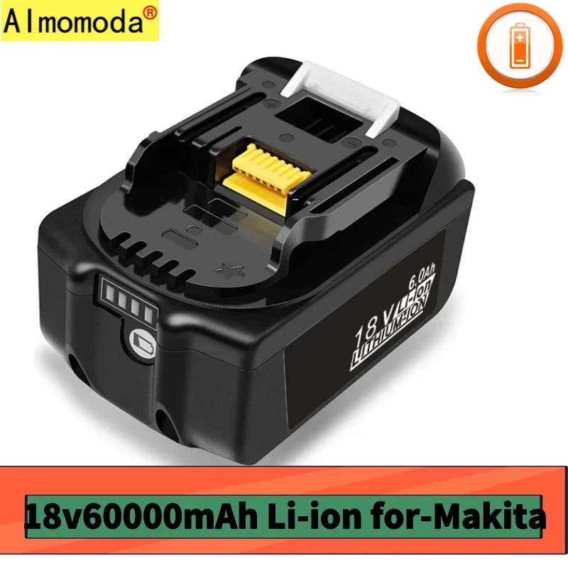 2024 per batteria al litio Makita 18V 60000mAH, per chiave trapano a mano universale Makita, utensile elettrico ad alta potenza e alta corrente