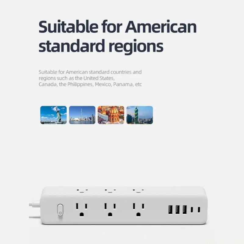 M5TD Wall Mountable Power Strips With 9Wide Spaced Outlets 3 USB 2 USB C Port Protections For Home Office Essential