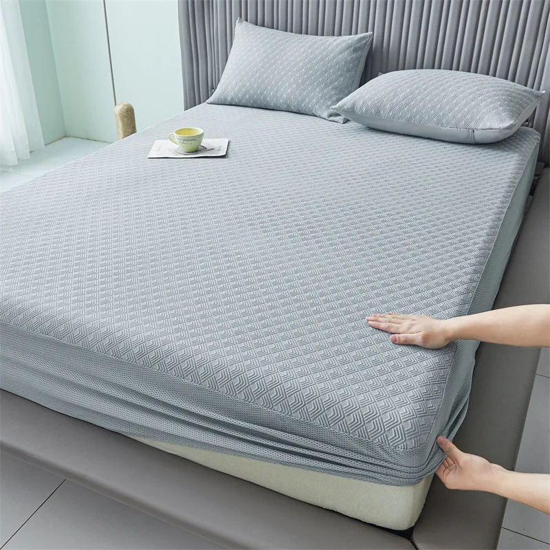 Type A Simple High-end Cool Bean Mat Light Luxury Simple Summer Cool Bed Sheet Three-piece Set