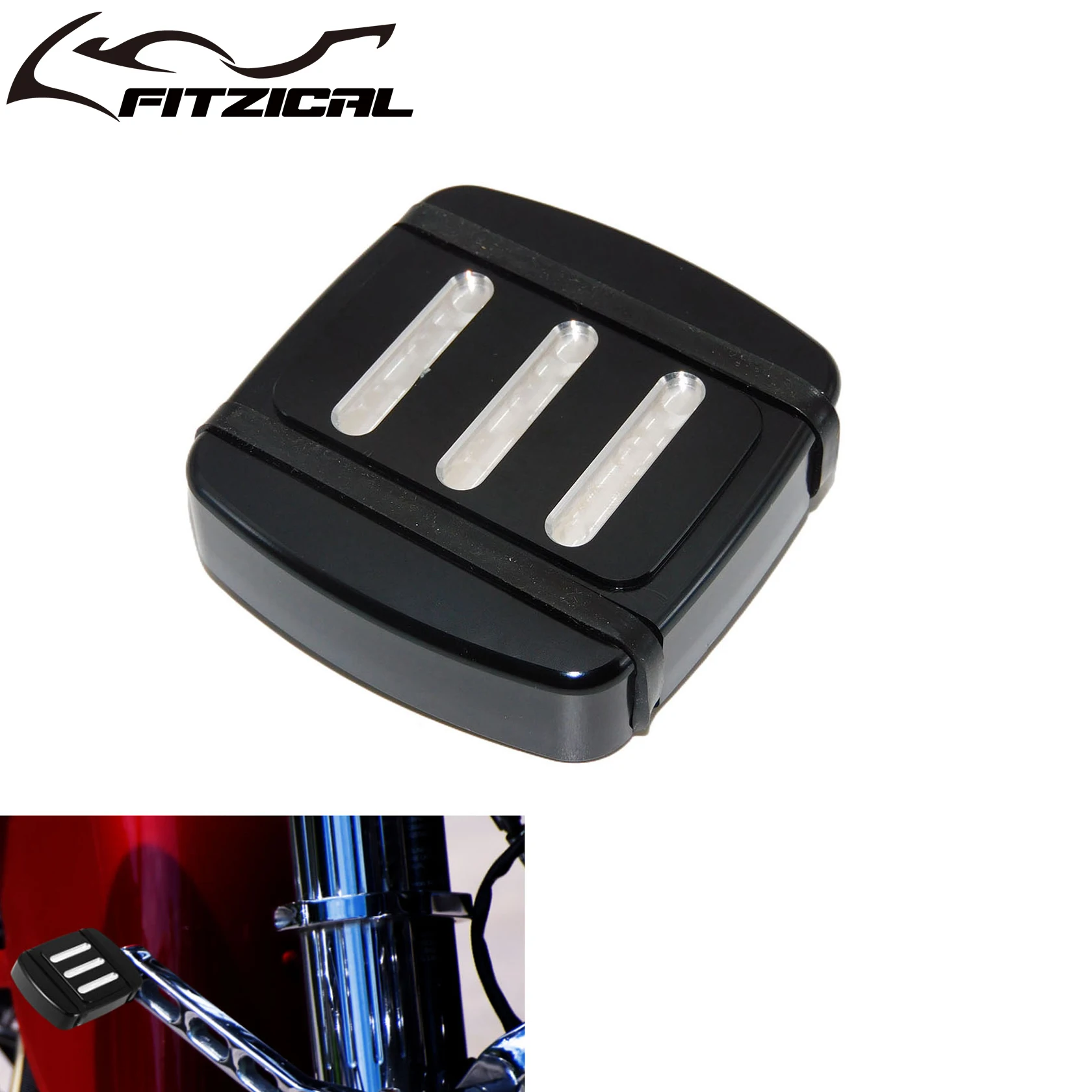 Motorcycle CNC Brake Pedal Cover Black Clutch Brake Pedal Pad For Harley Softail Breakout FX Dyna Street Bob 93-2017 XG500 XG750