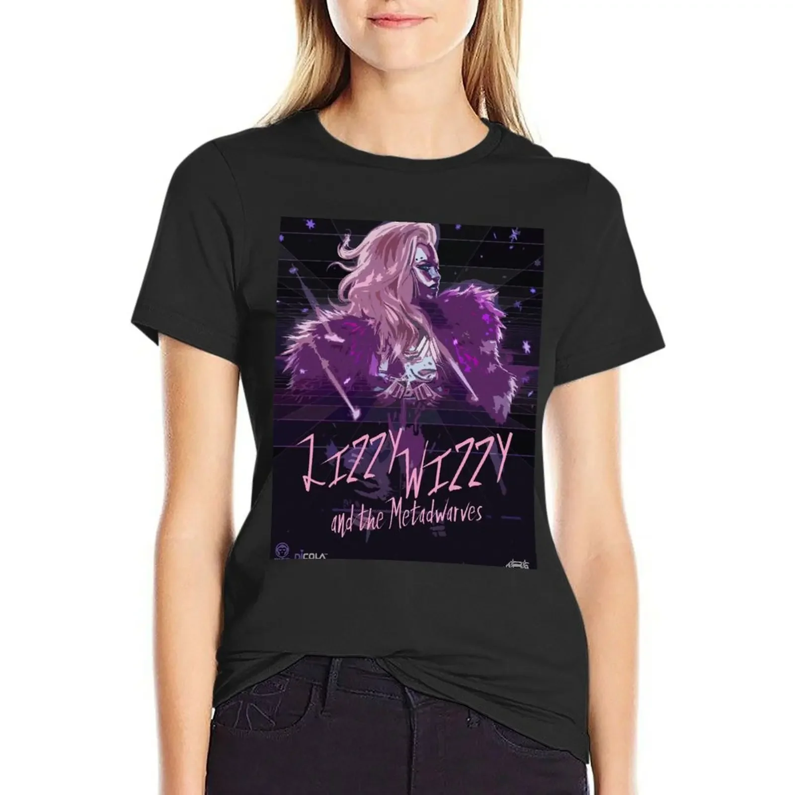 

Lizzy Wizzy Poster T-shirt female Short sleeve tee summer clothes for Women