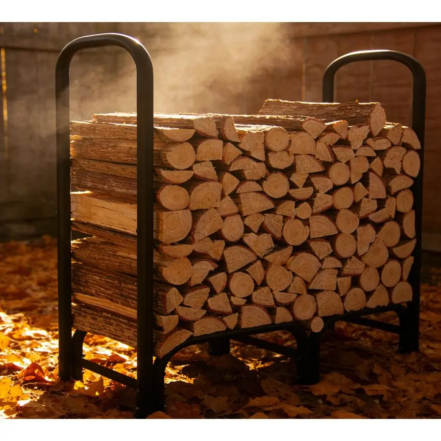 

Firewood Rack Heavy Duty Indoor Outdoor Firewood Storage Log Rack with CoverBlack Round Tube