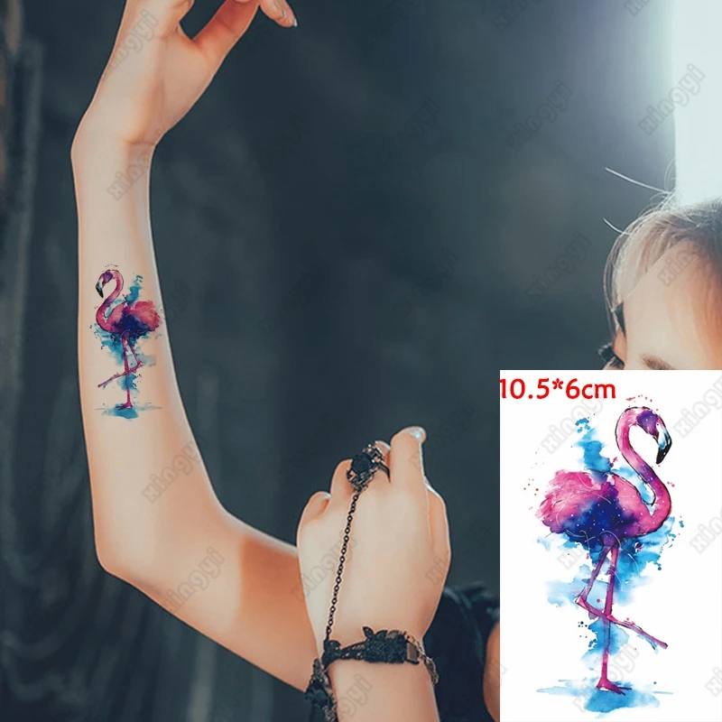 Small Size Waterproof Temporary Tattoo Sticker Blue Flamingo Rabbit Animals Girls Tatoo Water Transfer Flash Tatto Man Woman