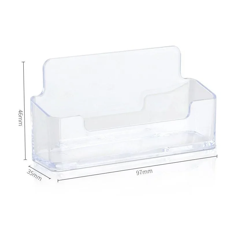 1PC Clear Desk Shelf Storage Display Stand Acrylic Plastic Transparent Desktop Business Card Holder