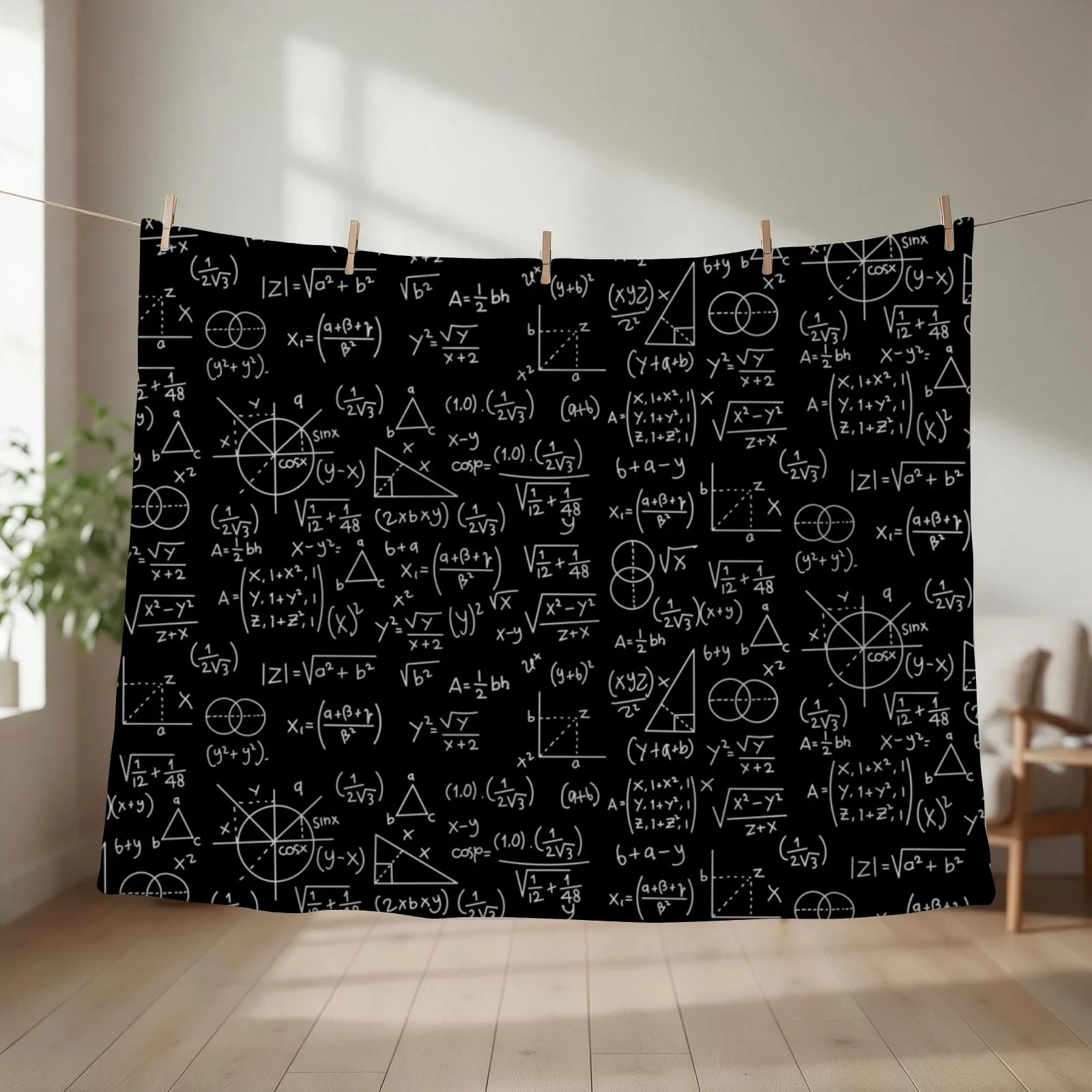 Math Formulas Blackboard School Geek Throw Blanket Flannels Flannel Luxury Thicken halloween Blankets