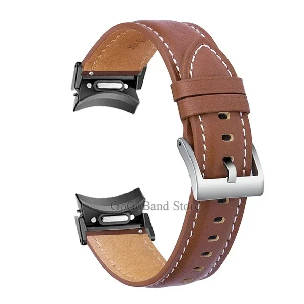Кожаный ремешок без зазоров для Samsung Galaxy Watch 6 4 Classic 47 43 мм 46 мм 42 мм Ремешок для часов 7 6 5 4 40 мм 44 мм 5Pro 45 мм Браслет