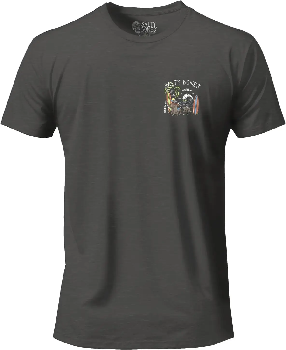 Skeleton Surfer Graphic T-Shirt Men's Casual Pure Cotton Short Sleeve O-Neck Tee