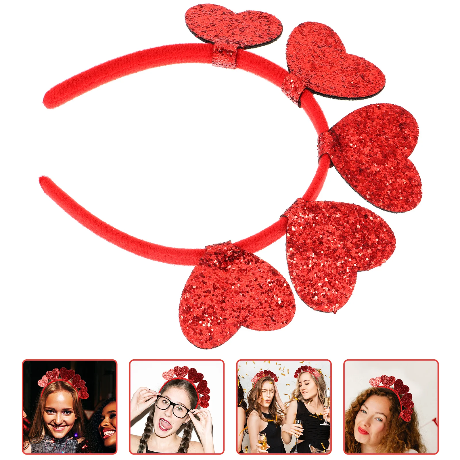 

Headband Love Decorative Party Hair Hoops Holiday Accessories Girl Red Valentine Themed Valentines Girls Hairband Miss