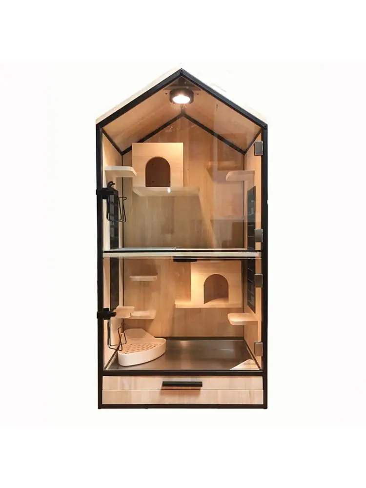 Oversized Chinese Wooden Cabinet and Solid Wood Villa, Blind Date Cage, Honey Bag Flying Mink Rabbit Cage, Luxury