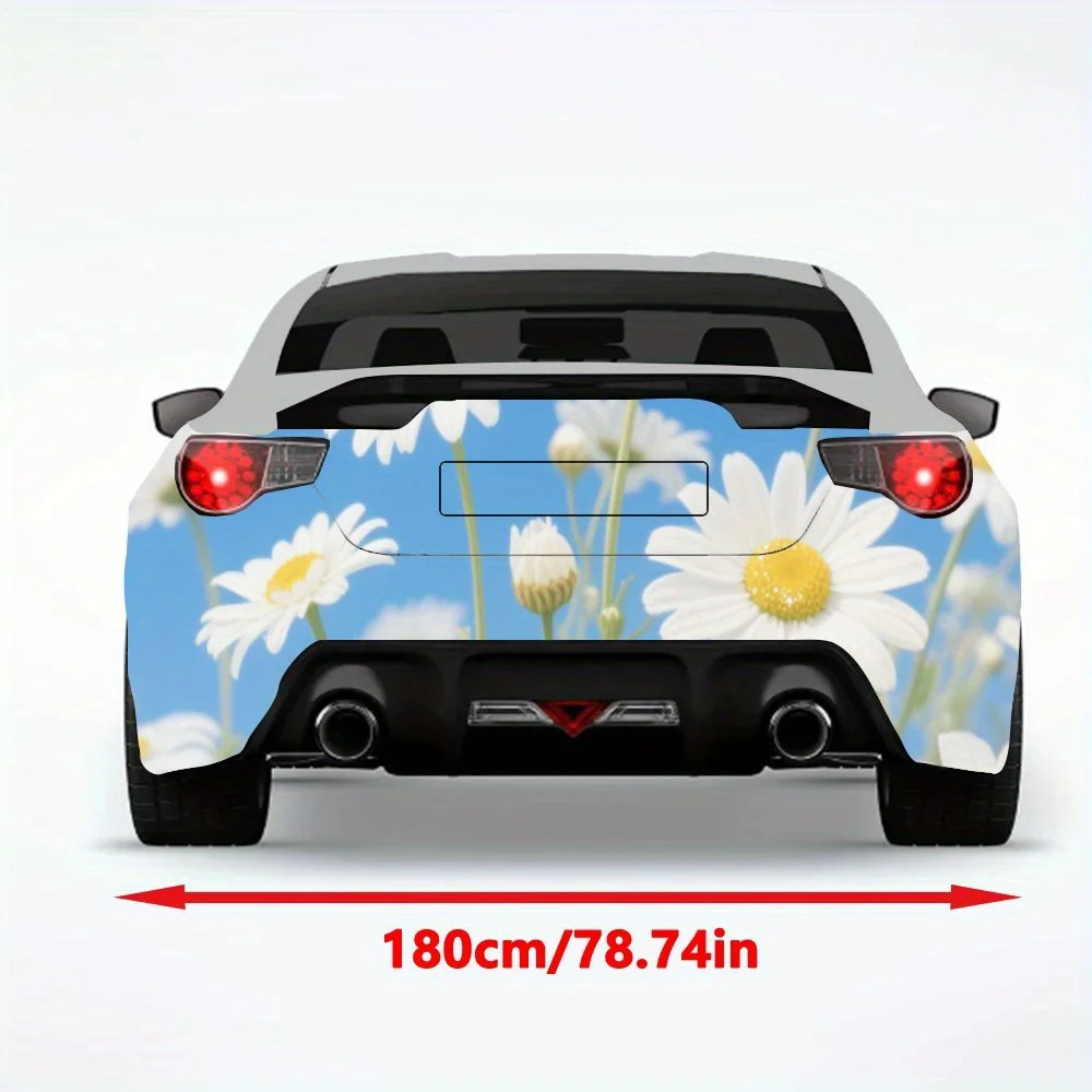 Daisy Field Car Sticker,Automotive Car Vinyl Wraps for Decoration and Protection -Waterproof Self - Adhesive Vinyl Decal, Made f