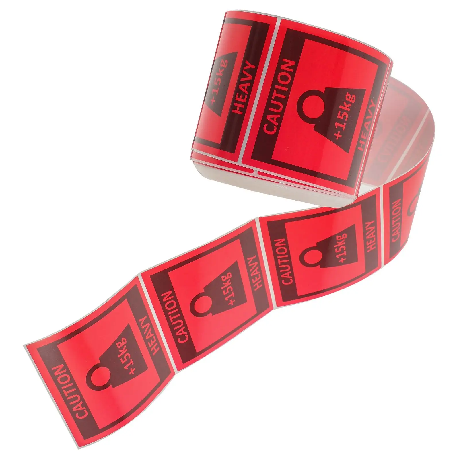 

500pcs Heavy Duty Warning Stickers 80x80mm Red Shipping Labels for Team Lift Packages Overweight Caution Signs