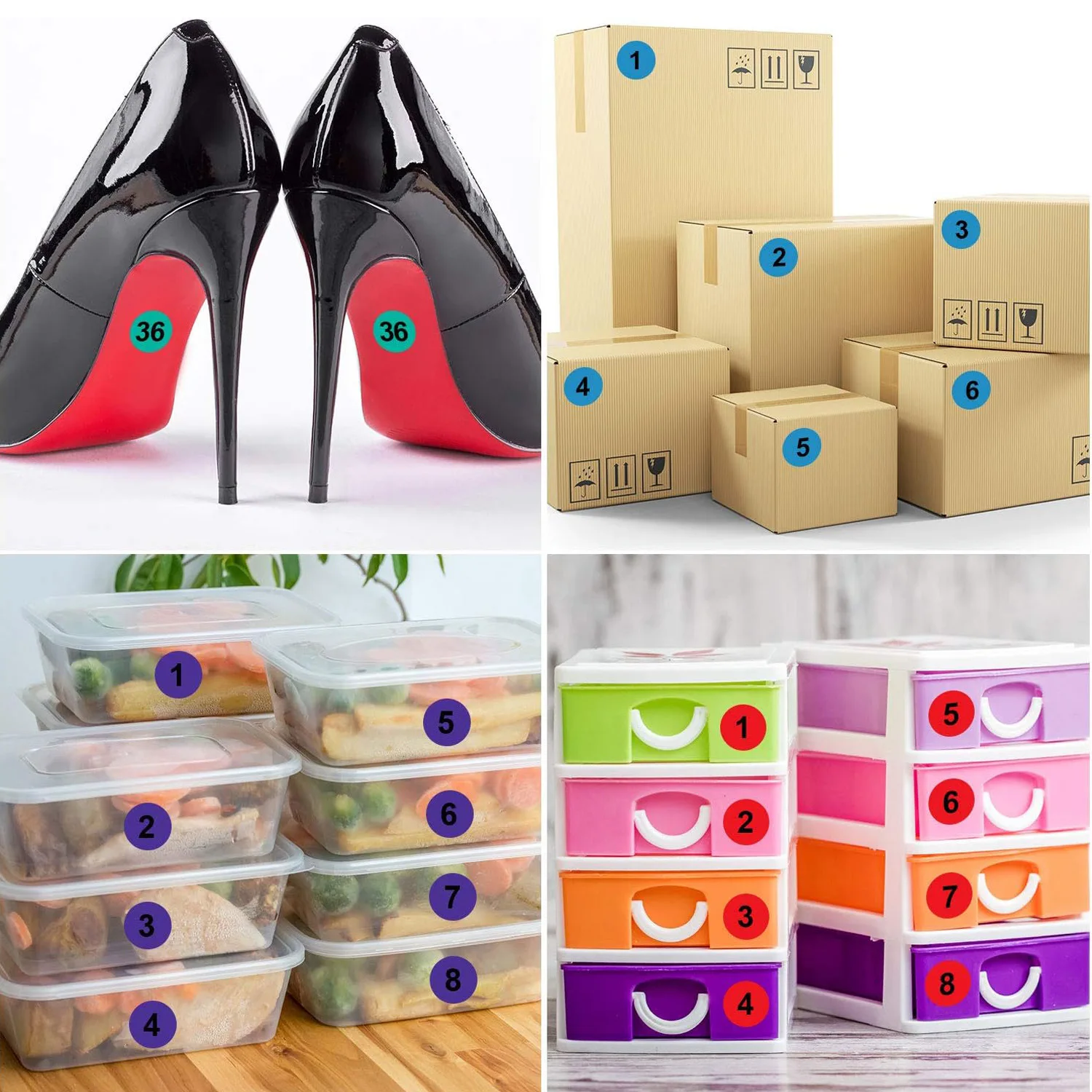 

2500pcs Number Stickers Coated Paper Labels Waterproof Tiny Numbers Inventory Classroom Packaging Boxes Tools Hangers