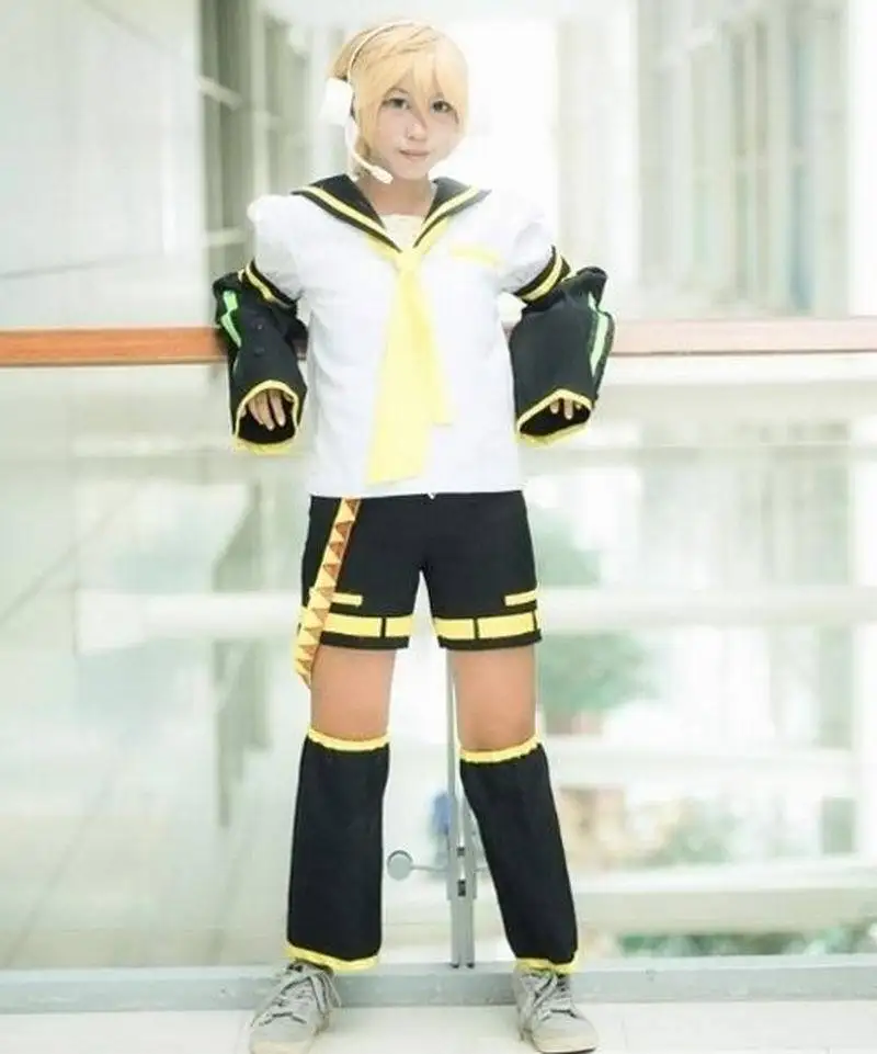 Uniforme cosplay conjuntos de trajes completos espelho twins jk uniforme terno rin len halloween topos + shorts cos roupas femininas