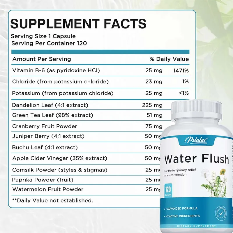Diuretic Weight Loss Supplement Capsules - Help Eliminate Excess Water, Bloating, Edema, Healthy Urination, Cleansing