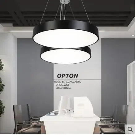 

Modern Minimalist LED Office Chandelier Studio Supermarket Shop Internet Cafe Lighting Round Industrial Wind Hanging Lamps