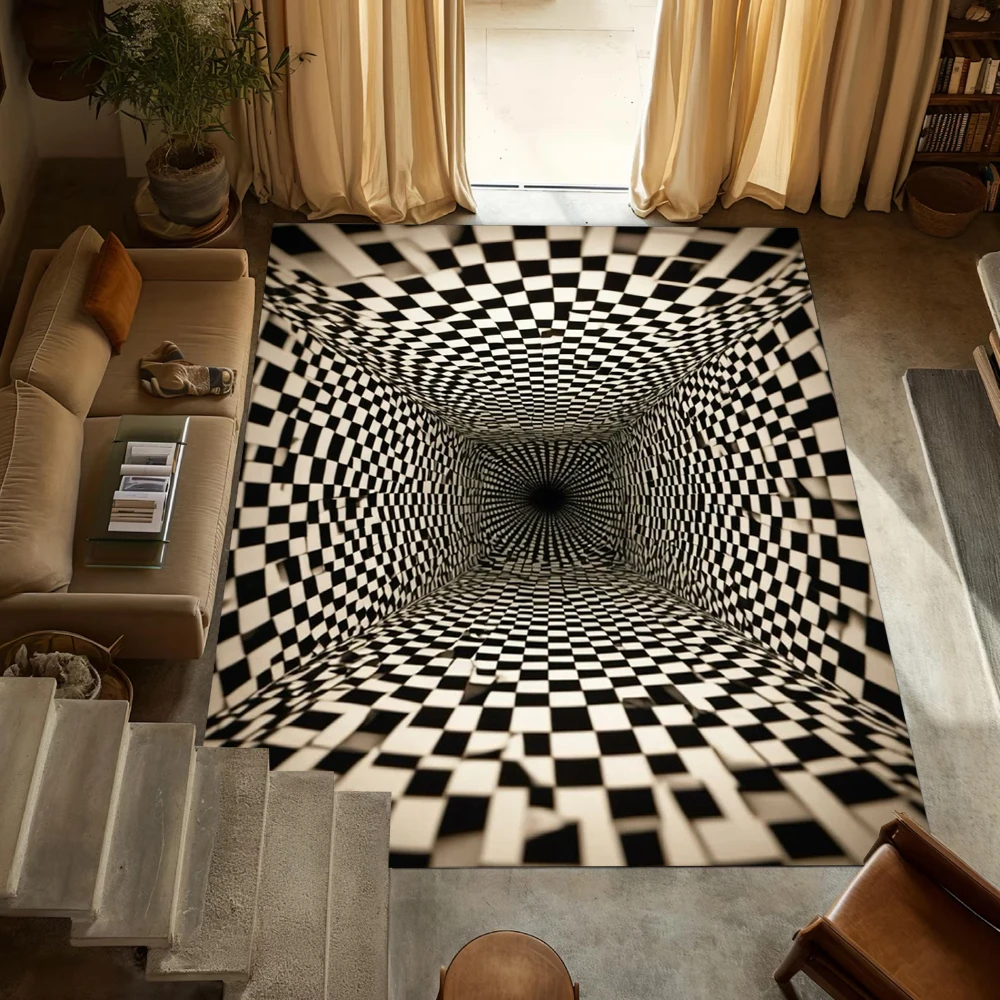 Endless Abyss Printed Carpet Visual Extension Hole Door Pad Living Room Bedroom Decoration Rug