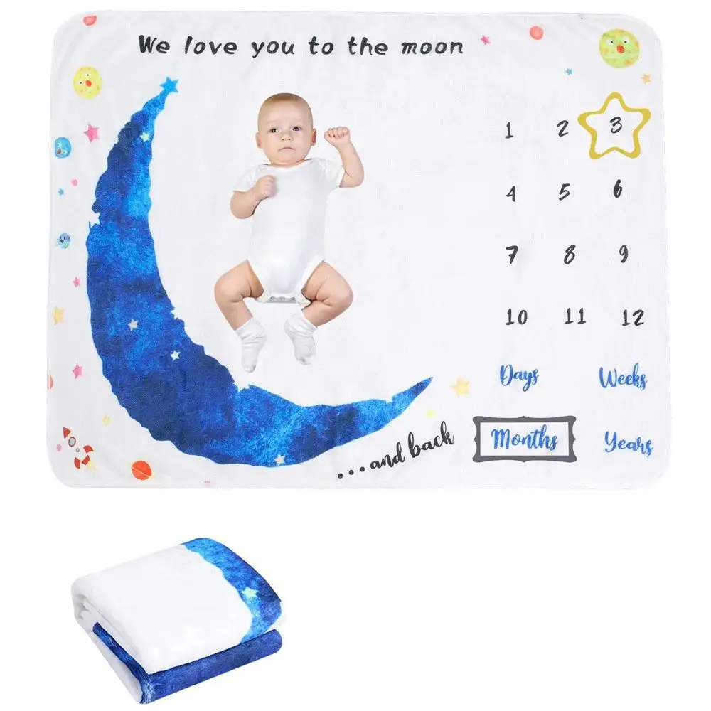 VIKAMA الطفل النمو الشهري معلم بطانية الوليد التقويم مخطط النمو 100 يوم الذكرى صور الدعائم بطانية