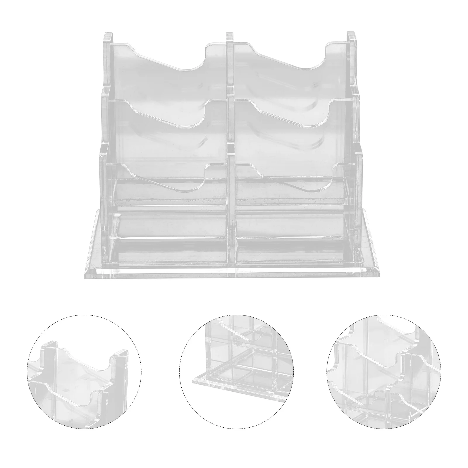 

Clear Acrylic Business Card Holder Desktop Organizer Office Cards Storage Stand Stable Non-Slip Base Professional Use