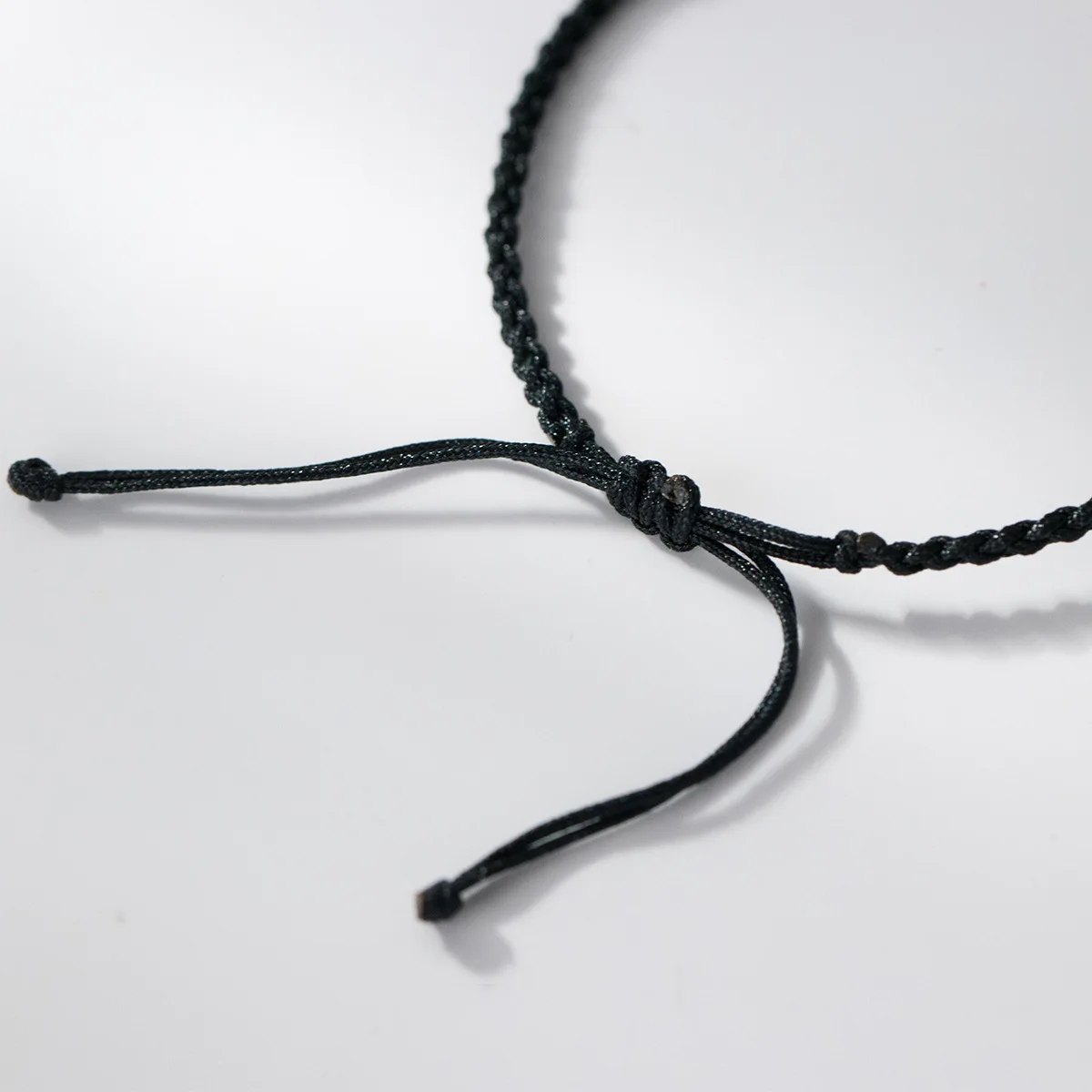 1pc/Lot 925 Sterling Silver Beads With Obsidian Cat Charm Handwoven Bracelets 24cm Flexiable Black Rope Wrist/Ankle Jewelry Gift view 5