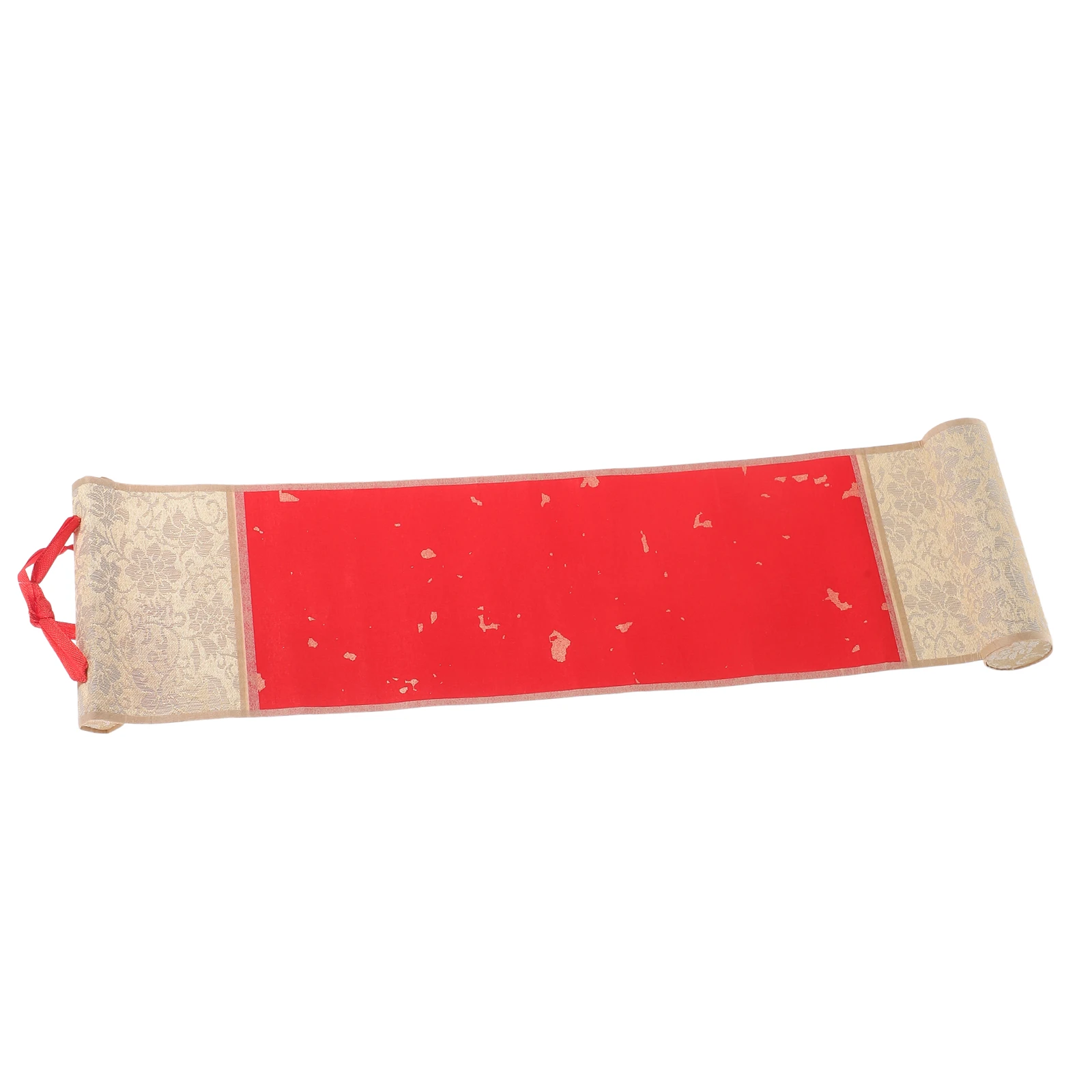 

Blank Chinese Xuan Paper Scroll Vintage Hanging Wall Decor Rice Paper Shaft Semiripe Calligraphy Craft Gel Red Pattern
