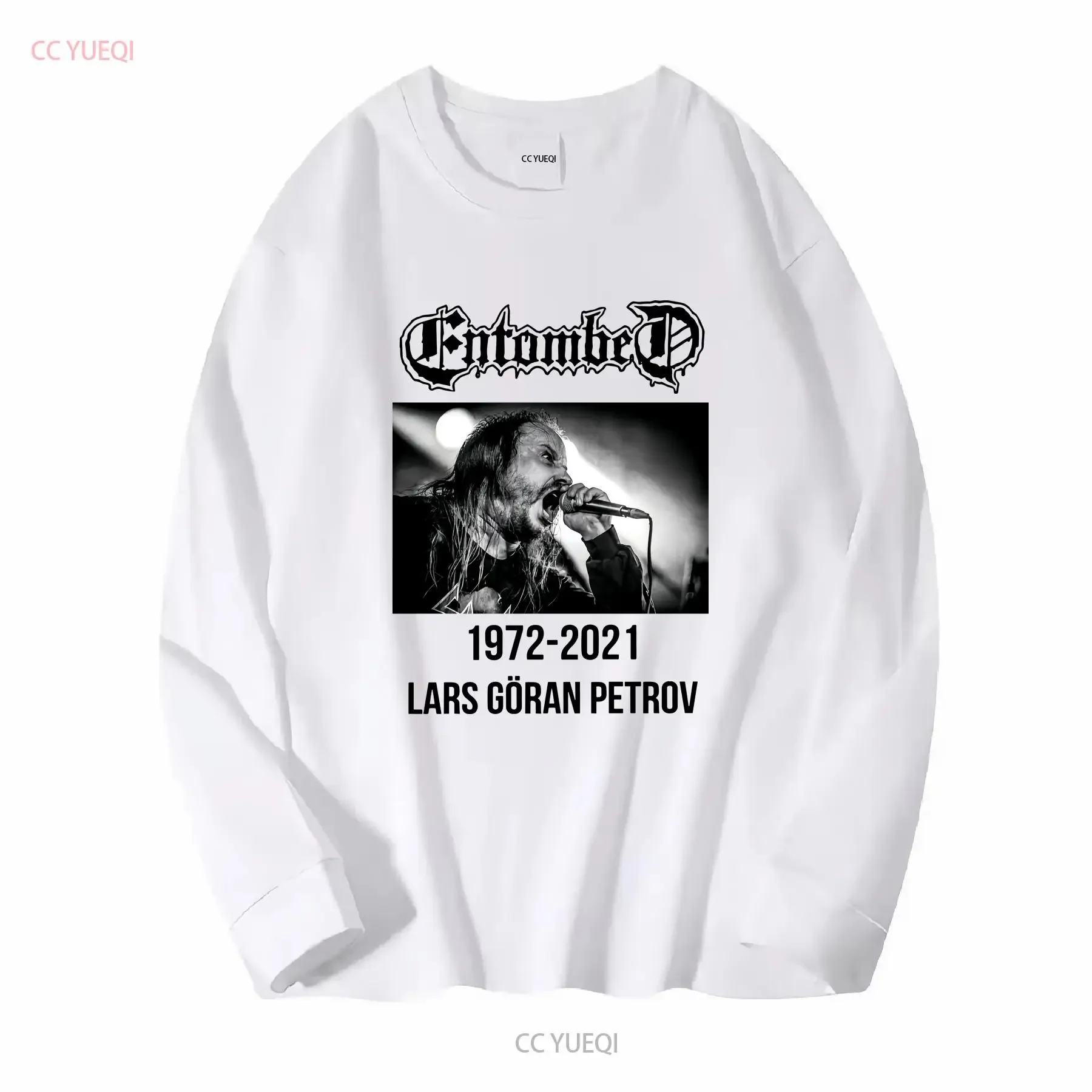 Lars Göran Petrov 1972 2021 RIP V4 Entombed T shirt WHITE all sizes S 5XL long sleeves vintage Washed graphic Versatile