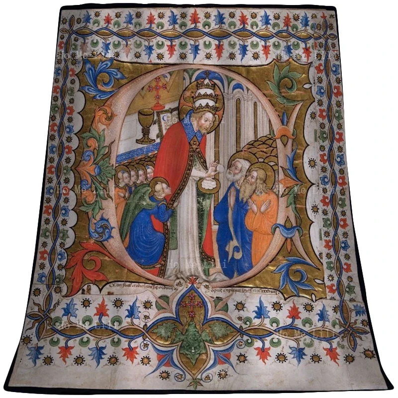 Medieval Religious History Art St. Thomas Becket Hand Of Mindfulness Worship Sages Three Kings Flannel Blanket By Ho Me Lili